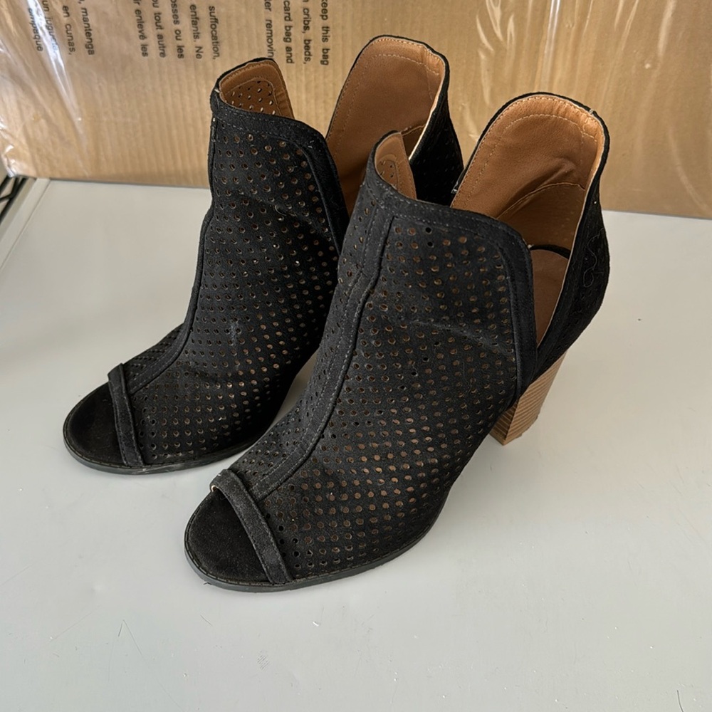 Peep toe booties